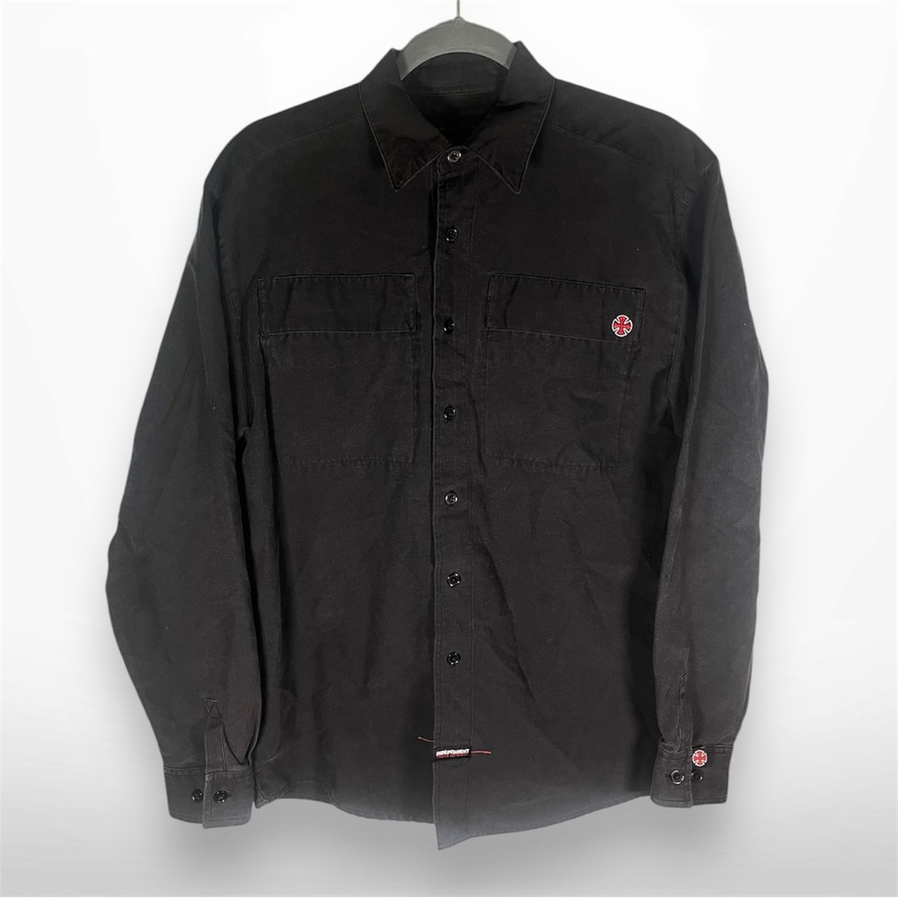 Vintage Independent Truck Company Shirt Mens Small Button Long Sleeve Black